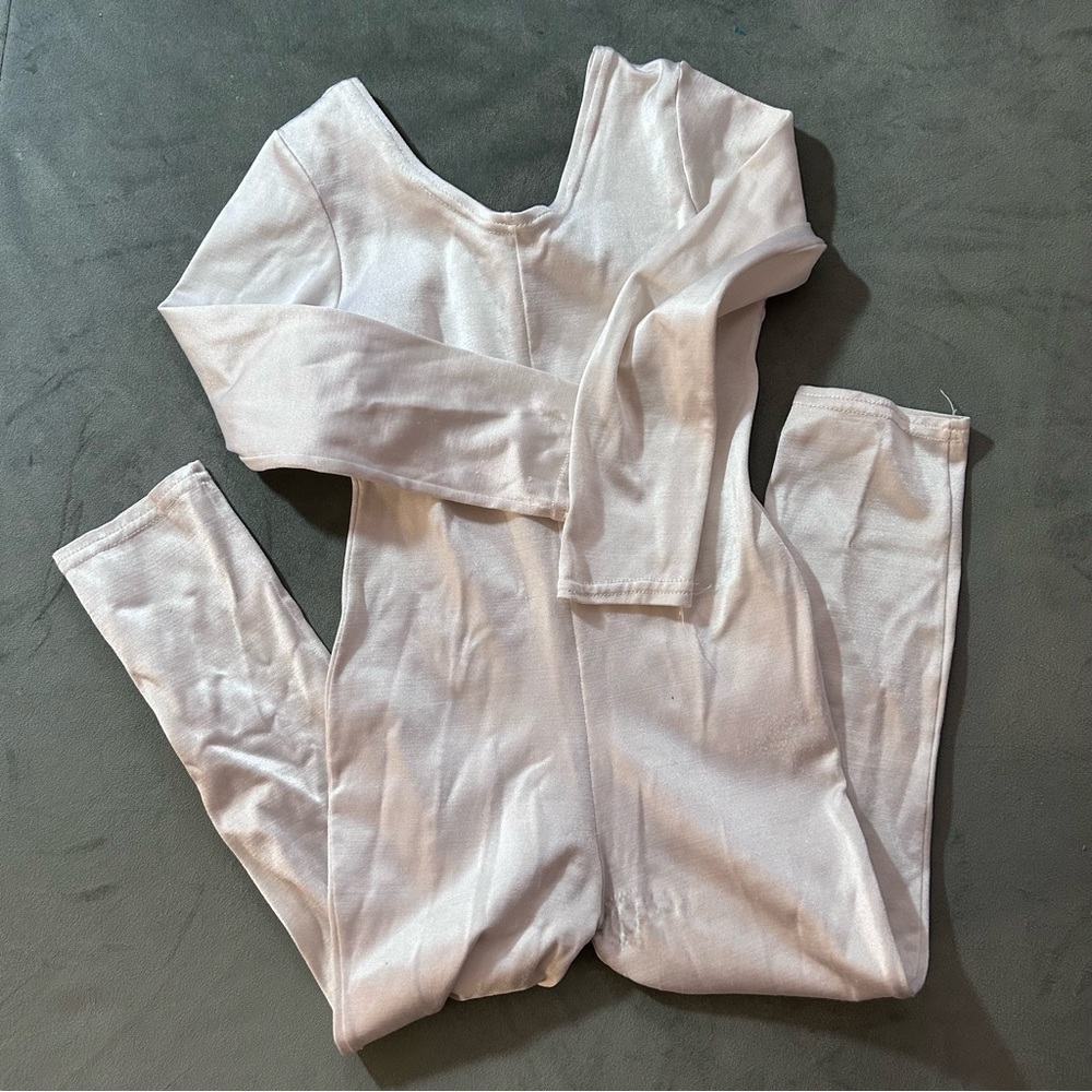 White long sleeve unitard child (6-10)